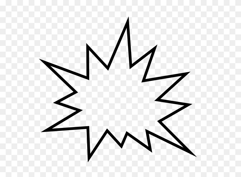 600x557 Explosion Blank Pow Clip Art - Explosion Clipart Black And White