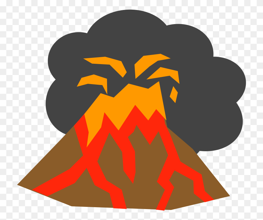 732x644 Explosion Clipart Volcano - Explosion Clipart PNG