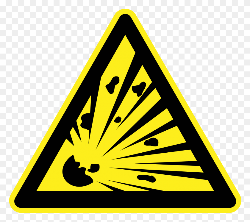 2400x2112 Explosive Material Warning Sign Icons Png - Warning Sign PNG