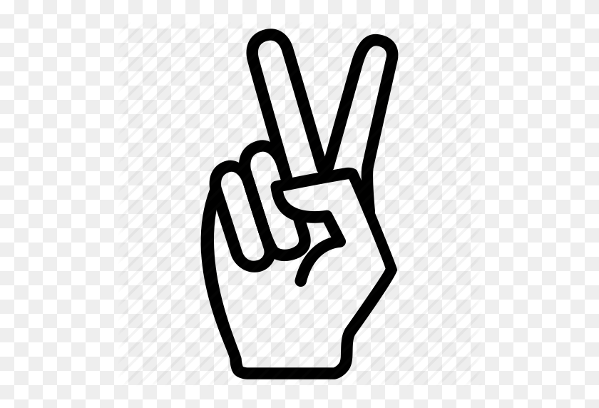 512x512 Expression, Fingers, Gesture, Hand, Peace, Two Icon - Peace PNG
