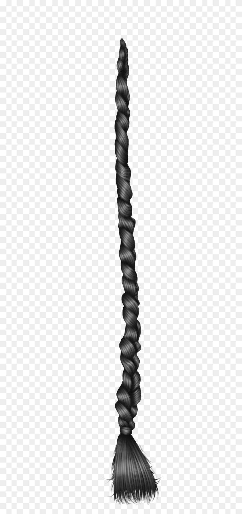 464x1718 Удлиненная Черная Коса - Тесьма Png