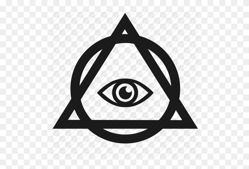 512x512 Глаз, Иллюминаты, Пирамида, Круг, Значок Треугольника - Глаз Иллюминатов Png