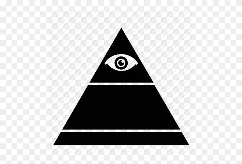 512x512 Глаз, Иллюминаты, Пирамида, Вершина, Значок Треугольника - Глаз Иллюминатов Png