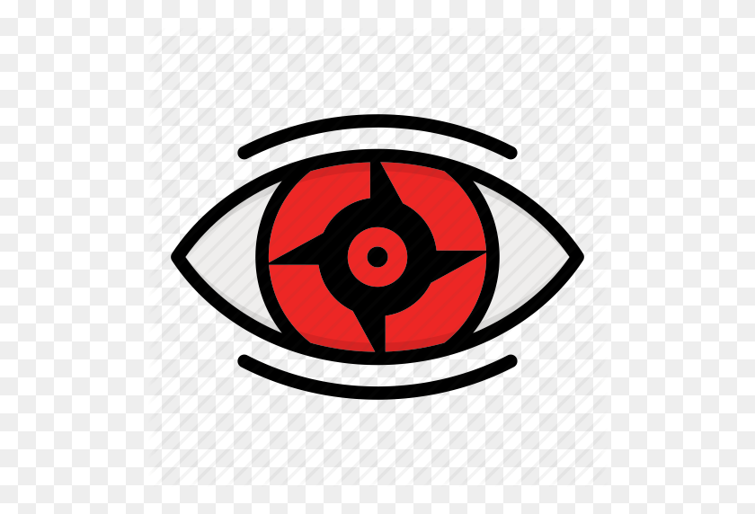 512x512 Eye, Naruto Anime Manga, Paths Eyes, Uchiha Eyes Icon - Anime Eyes PNG