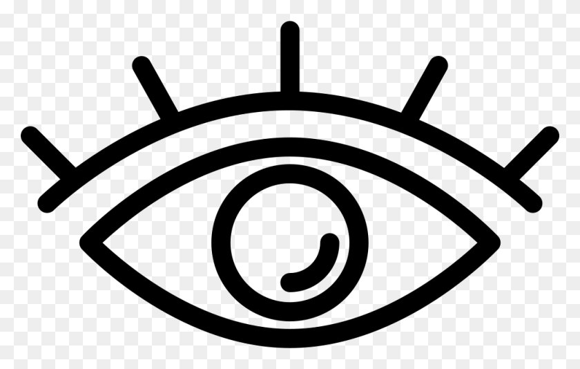 980x596 Eye Outline With Lashes Png Icon Free Download - Eye Icon PNG