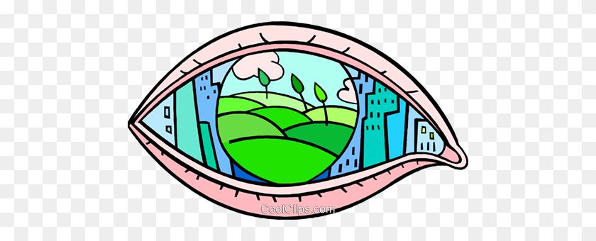 480x280 Eye Seeing Cities And Country Fields Royalty Free Vector Clip Art - All Seeing Eye Clipart