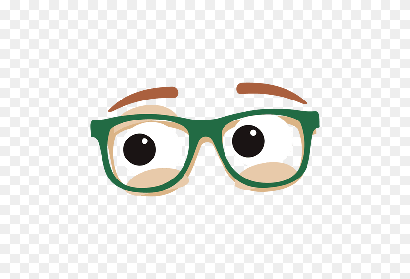 512x512 Eye With Glass - Cartoon Glasses PNG