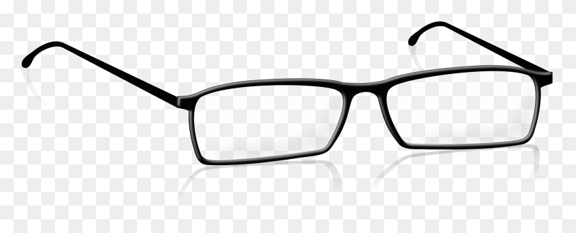 2400x864 Eyeglasses Clip Art Artfavor Black White Line Scalable Vector - Sunglasses Clipart Black And White