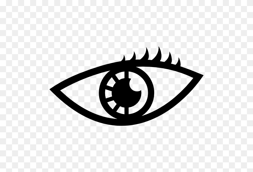 512x512 Eyelash, Eye, View, Gestures, Visualize, Visualization, Woman Icon - Eyelash Clipart Black And White