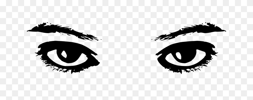 2555x893 Eyes Black And White Eye Clip Art Black And White Free Clipart - White Tiger Clipart