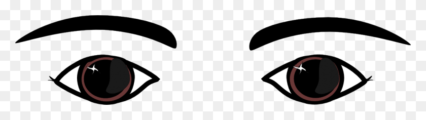 1100x251 Глаза Черно-Белые Два Глаза Клипарт Черно-Белый Клипартфест - Глаз Клипарт Png