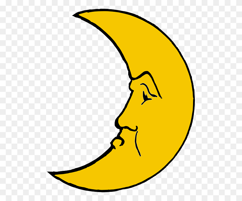 514x640 Eyes, Moon, Face, Cartoon, Crescent, Mouth, Nose - Lunar Eclipse Clipart