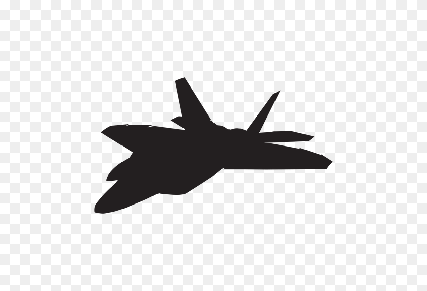 512x512 F Raptor Fighter Aircraft Silhouette - Fighter Jet PNG