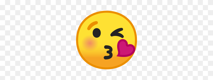 256x256 Face Blowing A Kiss Icon Noto Emoji Smileys Iconset Google - Kiss Emoji Clipart