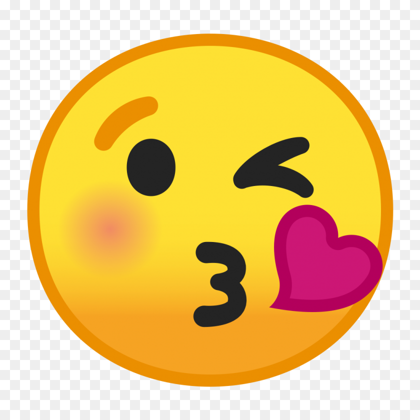 1024x1024 Face Blowing A Kiss Icon Noto Emoji Smileys Iconset Google - Kissing Emoji PNG