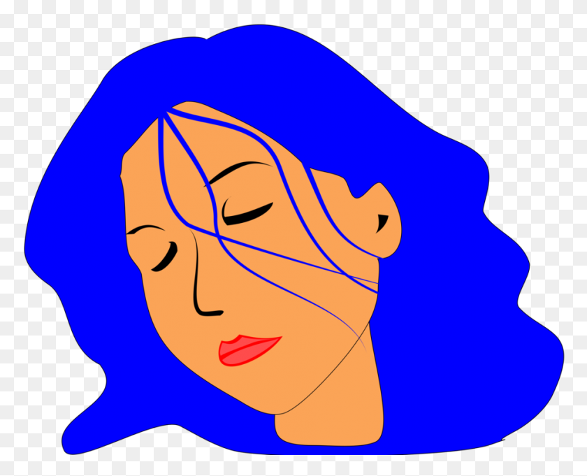 942x750 Cara De Cabello Azul Mujer Niña - Rapture Clipart