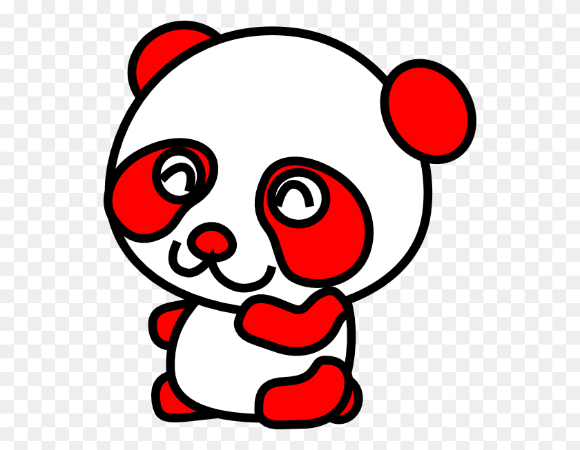 540x593 Face Clipart Red Panda - Panda Face PNG