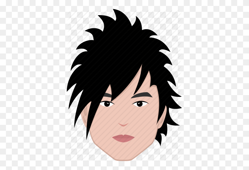 389x512 Face, Funky, Hair, Hairstyle, Man, Punk, Rocker Icon - Anime Hair PNG