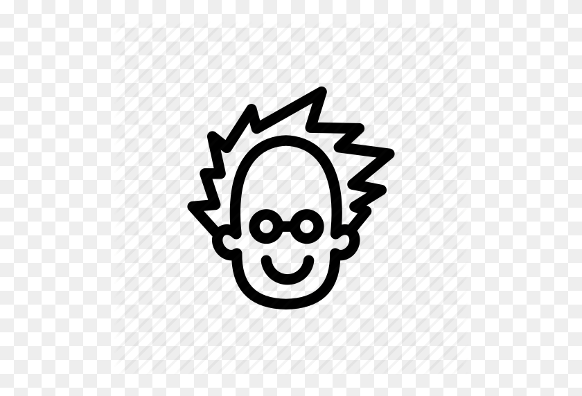 512x512 Face, Haircut, Happy, Head, Mad Scientist, Messy Hairs, Rock Star Icon - Mad Scientist Clipart