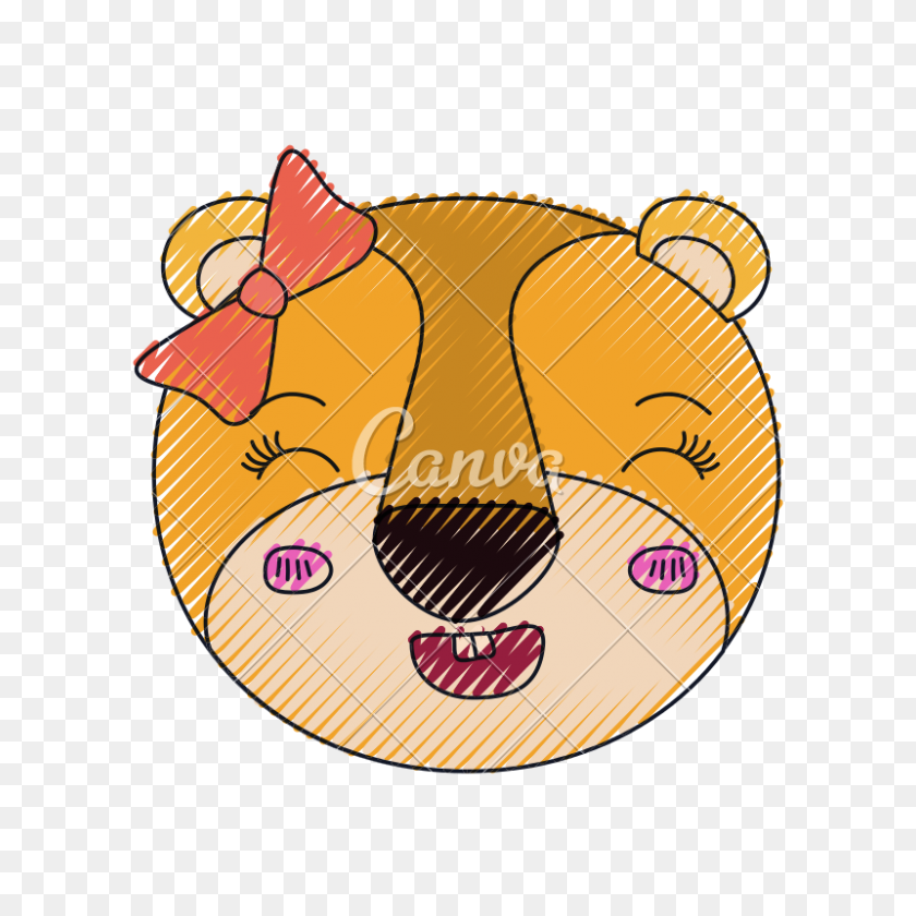 800x800 Face Of Lioness With Bow Lace - Lioness PNG
