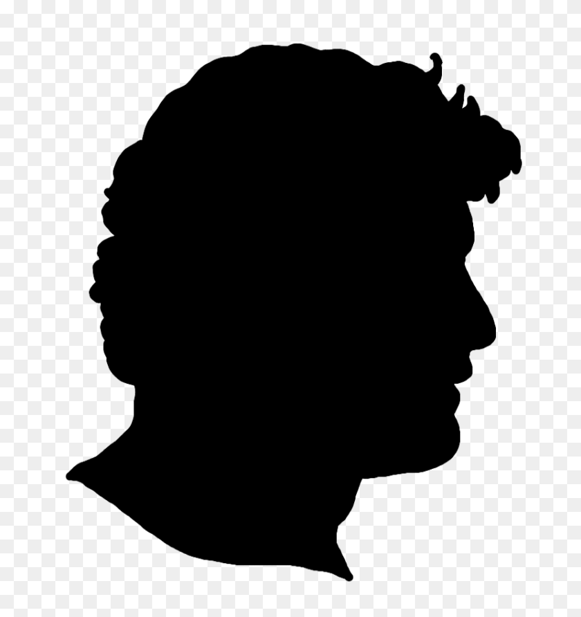 830x886 Face Silhouettes Of Men, Women And Children - Male Face Clipart