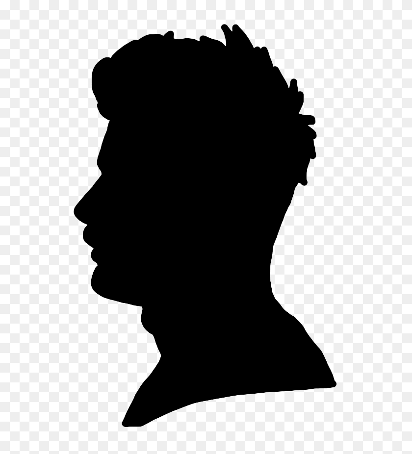 684x866 Face Silhouettes Of Men, Women And Children - Male PNG