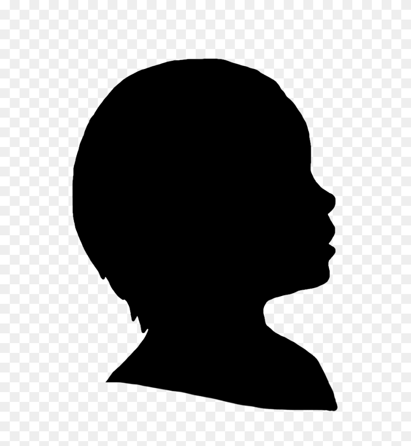 921x1004 Face Silhouettes Of Men, Women And Children - Children Silhouette PNG