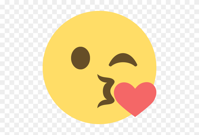 512x512 Лицо, Бросая Поцелуй Emoji Смайлик Векторный Icon Щедрая Красота - Поцелуй Emoji Клипарт