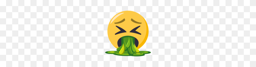 160x160 Face Vomiting Emoji On Emojione - Puke Emoji PNG