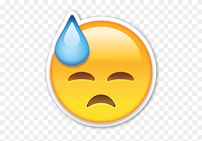 502x526 Face With Cold Sweat - Sweat Emoji PNG