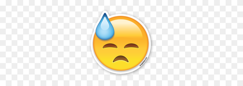 228x240 Cara Con Sudor Frío Decoracion Emoji, Emoticon - Sick Emoji Png