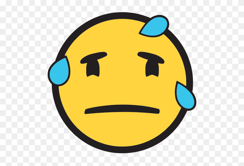 512x512 Face With Cold Sweat Emoji For Facebook, Email Sms Id - Sweat Emoji PNG