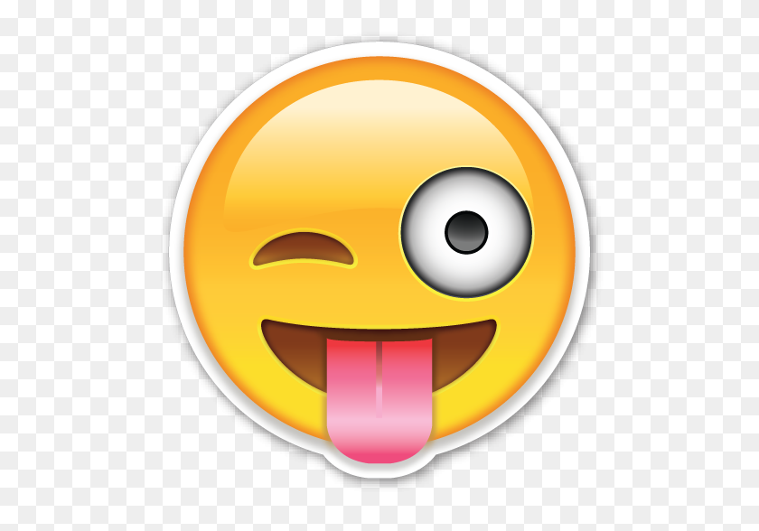 512x528 Face With Stuck Out Tongue And Winking Eye Plane Smileys - Surprised Emoji PNG