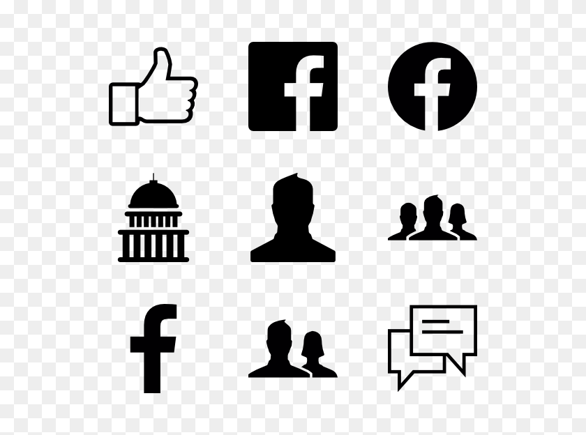 600x564 Facebook Icons - White Facebook Icon PNG