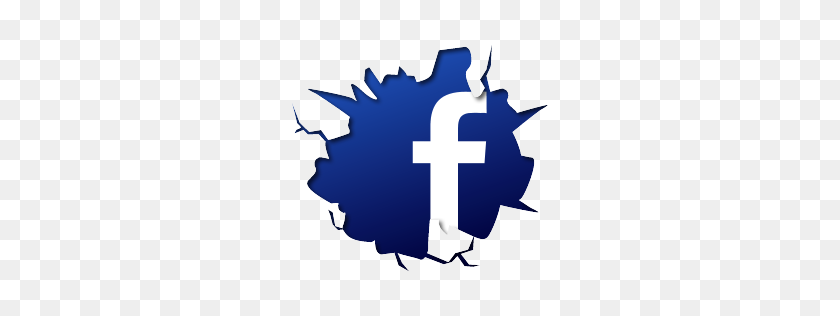 256x256 Facebook Logo Fb Crack Break Effect - Facebook Clipart