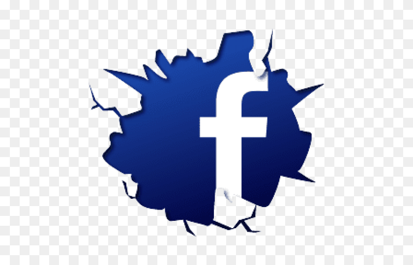 480x480 Логотип Facebook На Facebook, Эффект Трещин В Png - Логотип В Facebook В Png