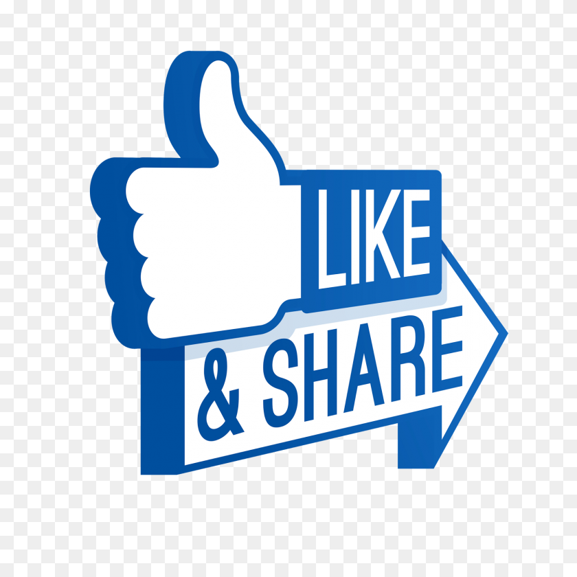 1600x1600 Facebook Logo Like Share Png - Facebook Share PNG