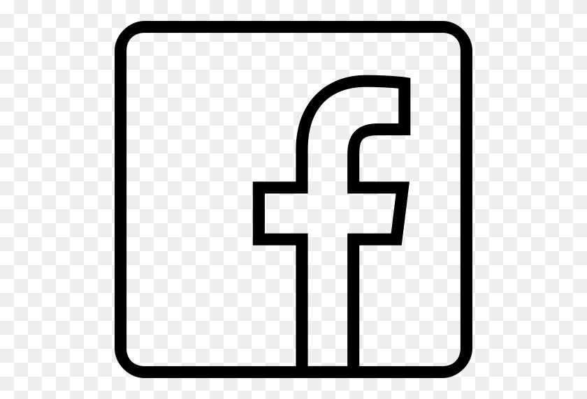 512x512 Facebook, Outline, Social Icon - Facebook Icon PNG White