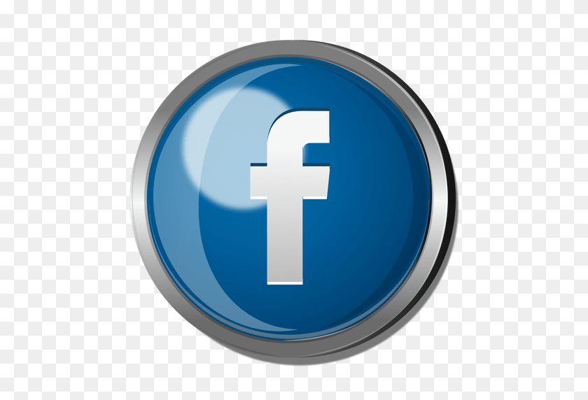 512x512 Facebook Round Metal Button - PNG Facebook