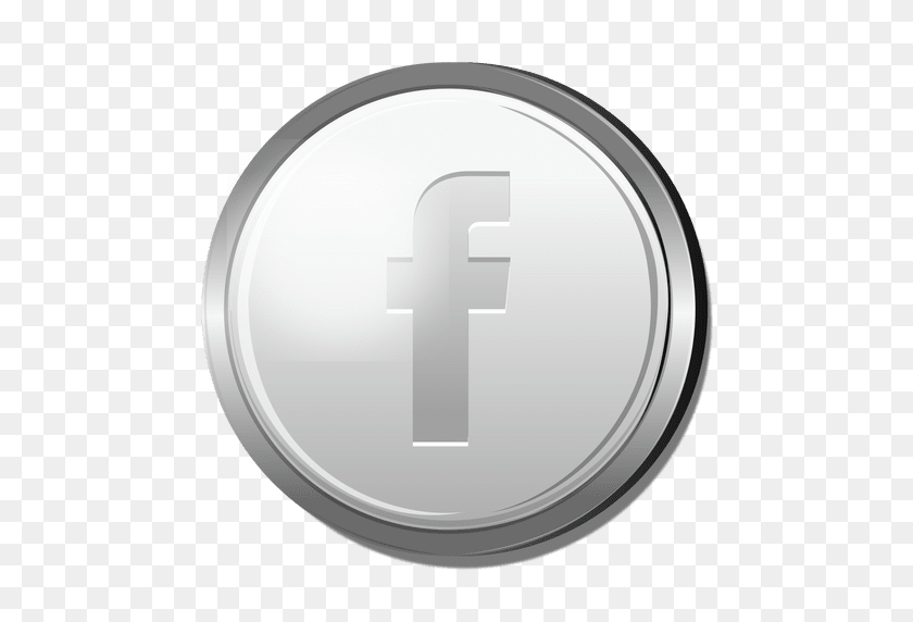 512x512 Facebook Silver Icon - Silver PNG