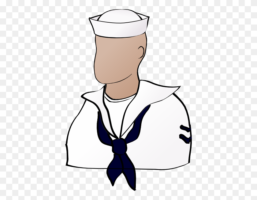 414x593 Faceless Sailor Clip Art - Sailor Hat Clipart