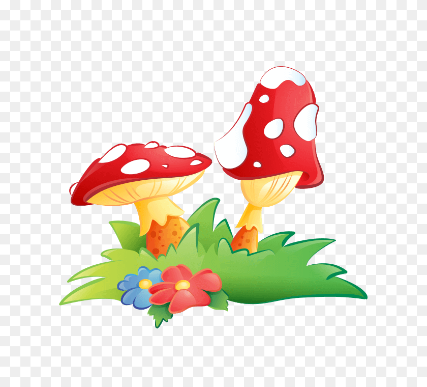 700x700 Fairies And Elves Wall Decors For Children Bedroom, Mushrooms Sticker - Mushrooms PNG
