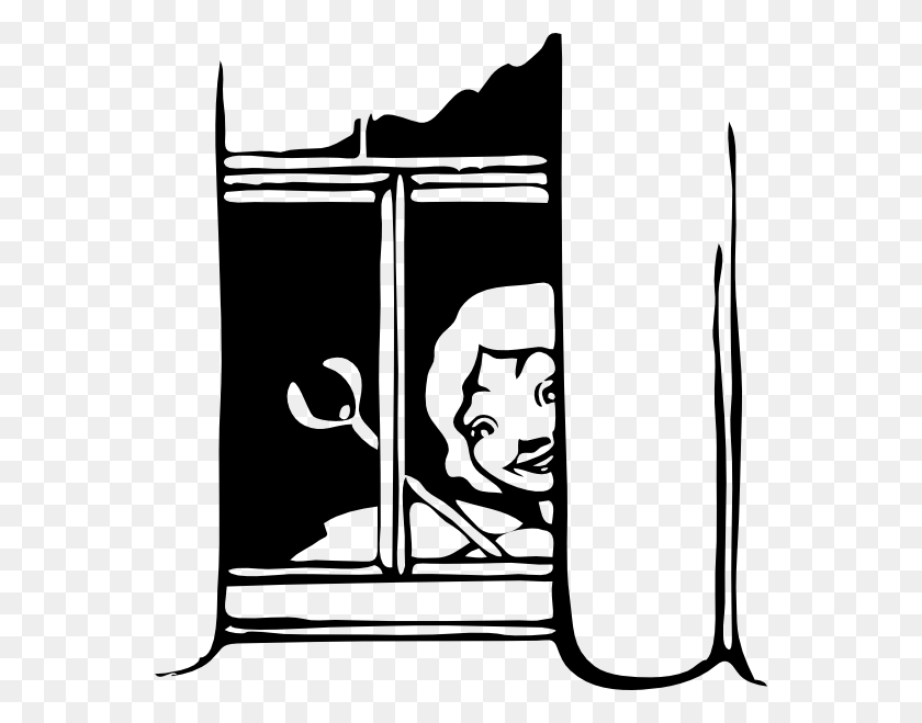 558x599 Fairy Peeking In Window Png, Clip Art For Web - Rose Clipart Black And White PNG