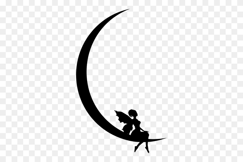 314x500 Fairy Resting On Moon - New Moon Clipart