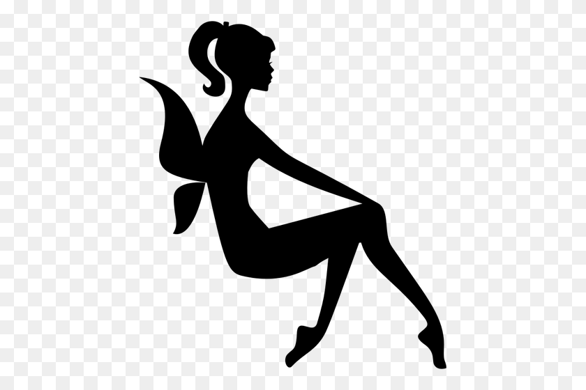 441x500 Fairy Sitting Icon - Fairy Clipart Black And White