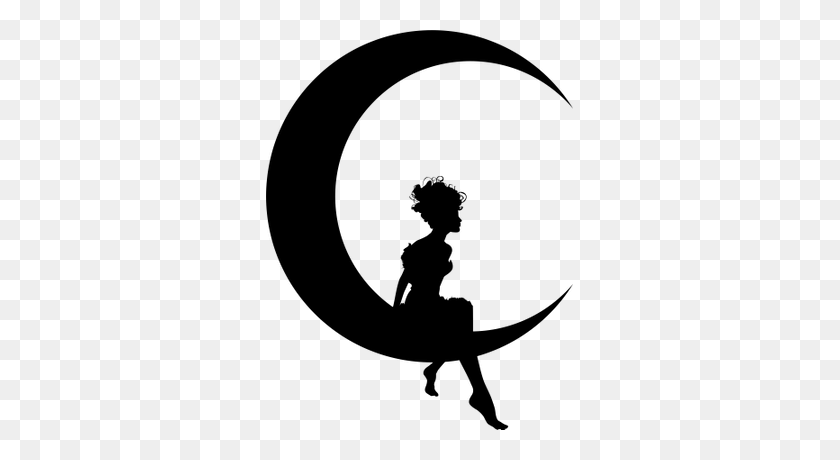 400x400 Fairy Sitting On Moon Crescent Transparent Png - Luna Clipart