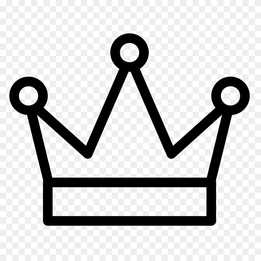 1600x1600 Fairytale Icon - Crown PNG Black And White