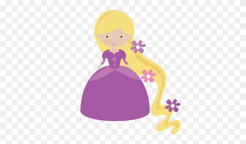 432x432 Princesa De Cuento De Hadas En Morado - Rapunzel Clipart