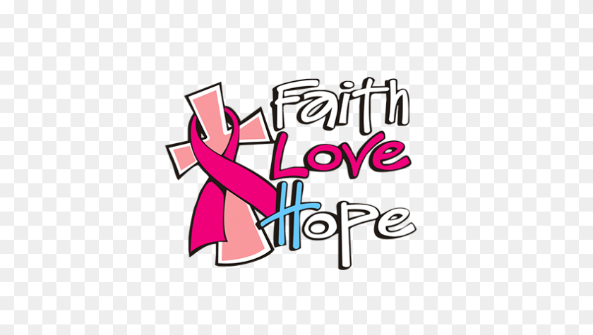 415x415 Faith Love Hope With Pink Ribbon Design With Rhinestone, Glitter, Lace - Faith Hope Love Clipart