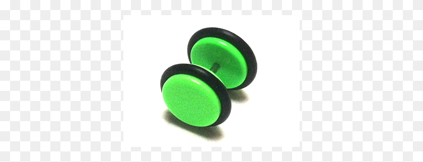 350x261 Fake Piercing Plug Ear Plug Green Disk Gummiring - Piercing PNG